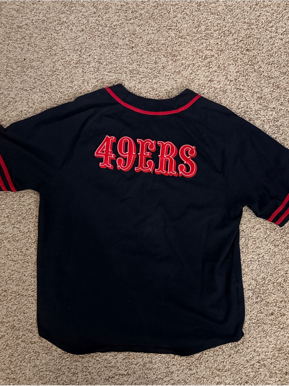 Mitchell & Ness 49ers Button Front Baseball Jersey Black XL - Picture 3 of 6